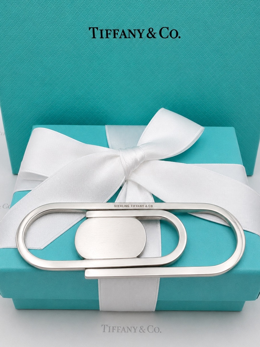 Tiffany & Co. Paperclip Money Clip 3.25" Sterling Silver 925 Paper Clip Gift Box - Picture 10 of 12